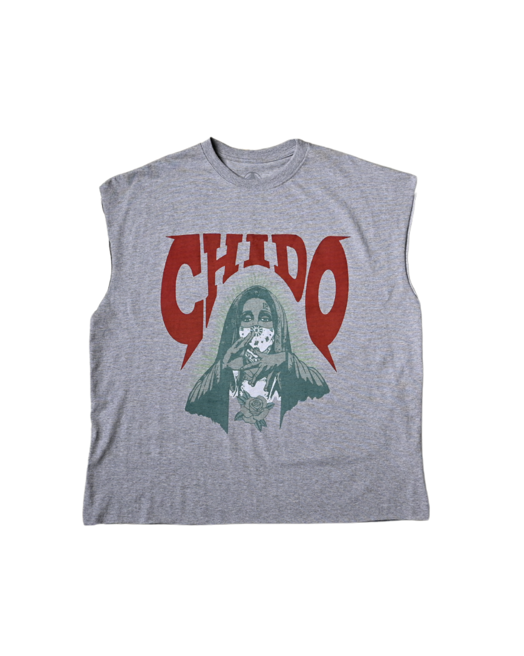 Grey boxy fit tank top. Ama Chola