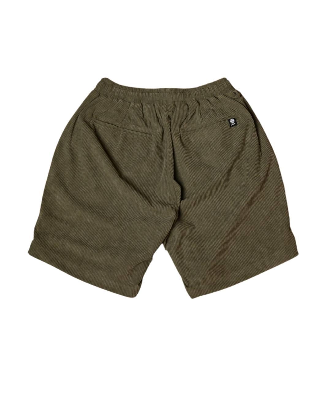 Green unisex corduroy shorts. Signature