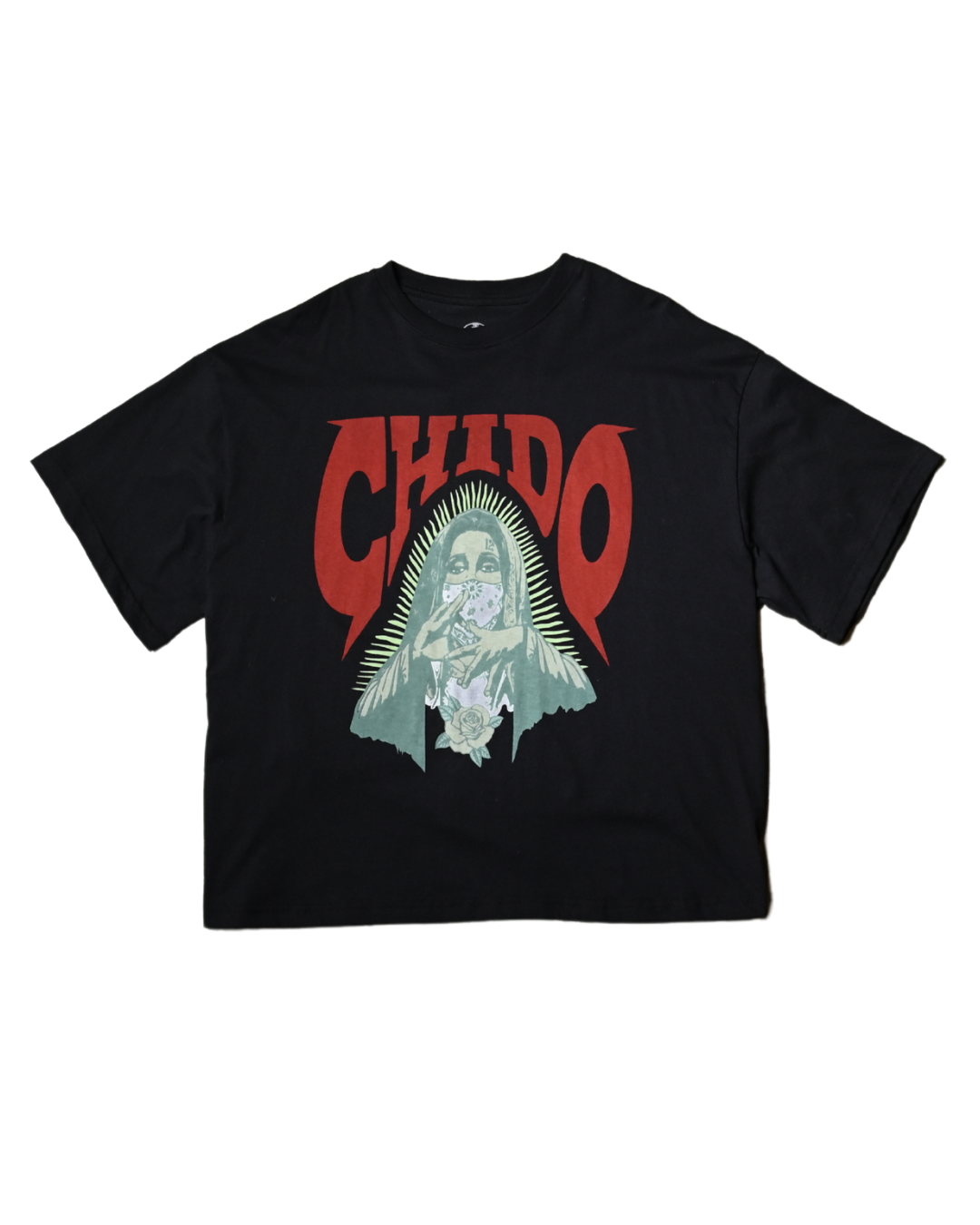 Black boxy fit T-shirt. Ama Chola