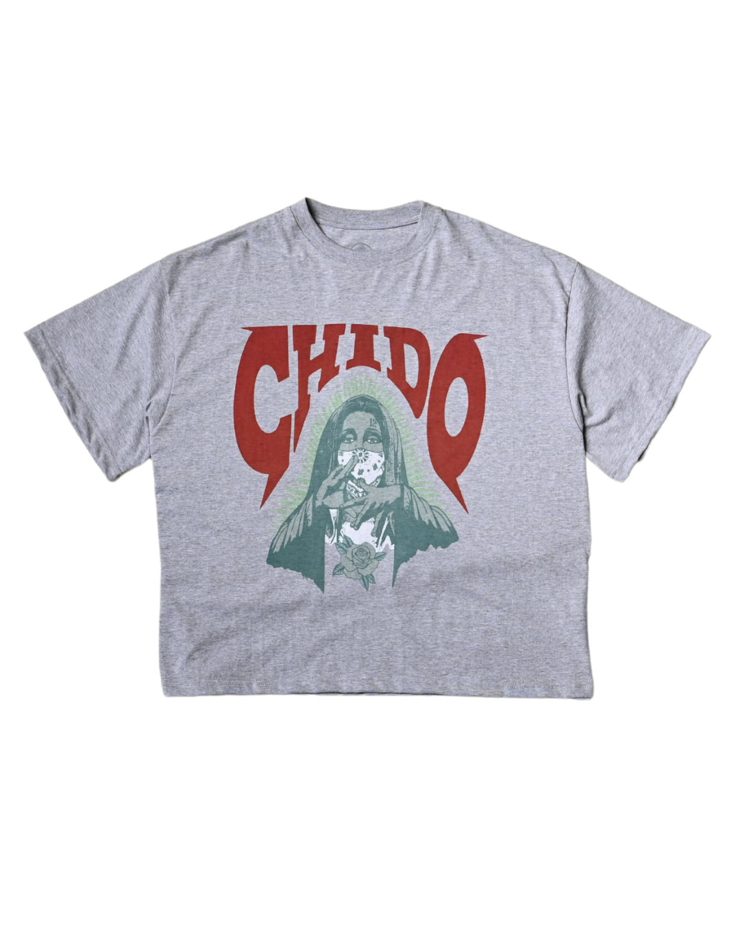 Gray boxy fit T-shirt. Ama Chola