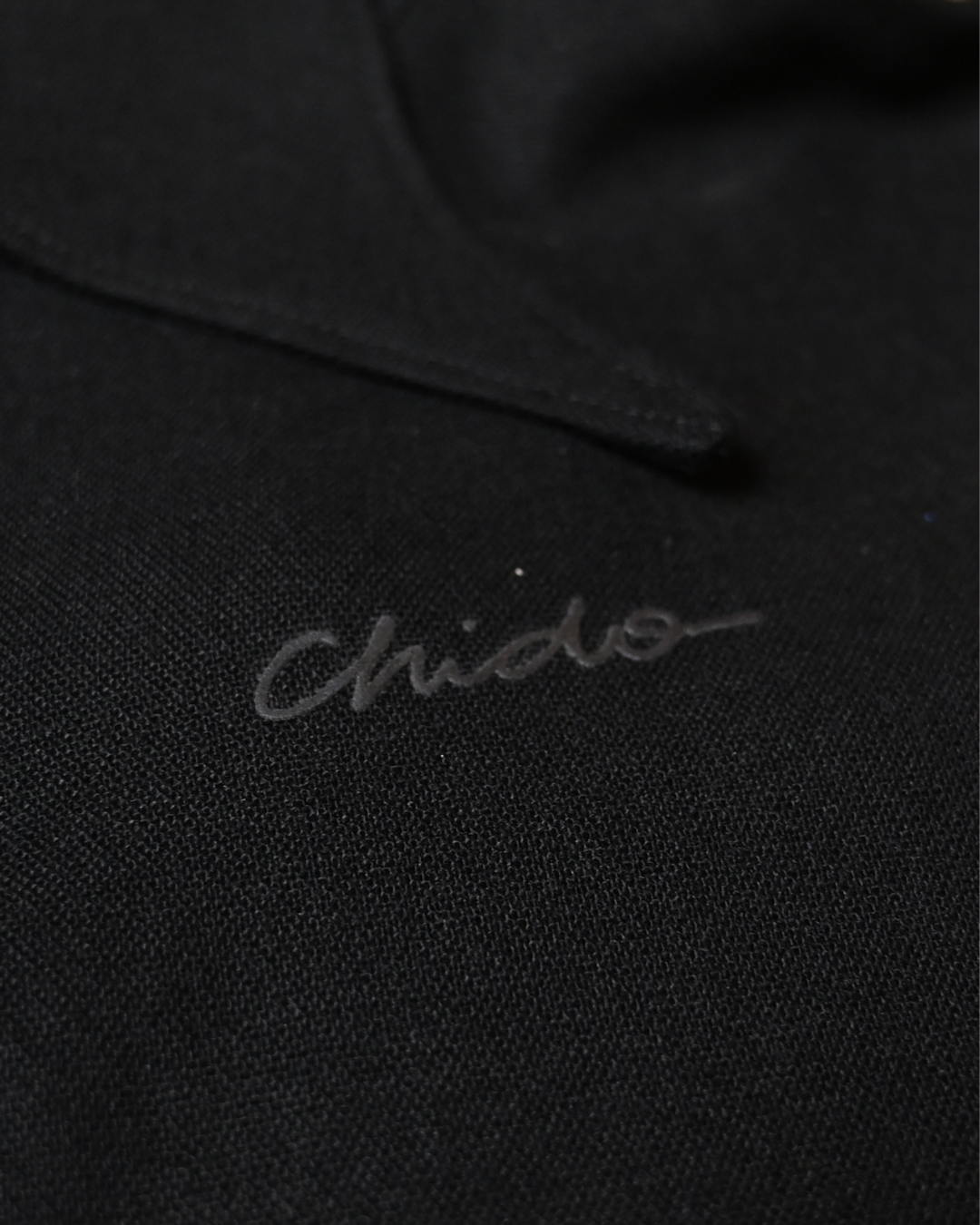 Black linen crop top. Signature