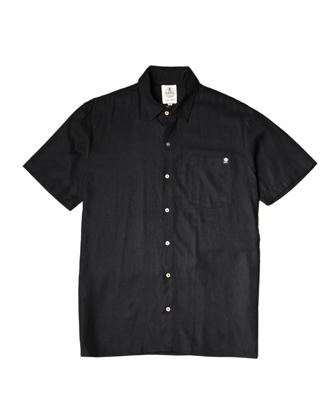 Black linen shirt. Signature