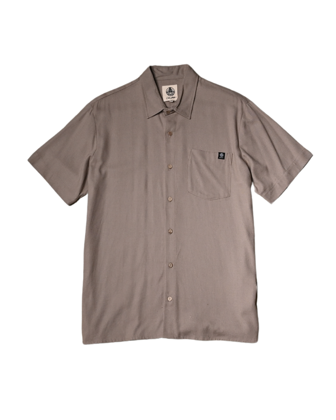 Khaki linen shirt. Signature