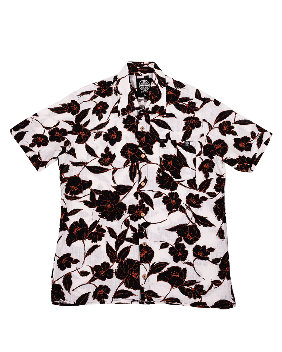Black unisex spring shirt. Signature