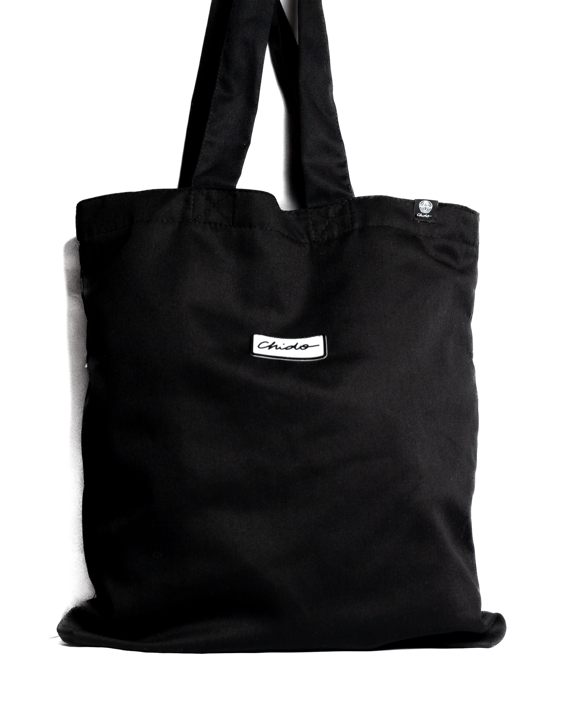 Bolsa tote negra CHIDO de algodón para uso diario