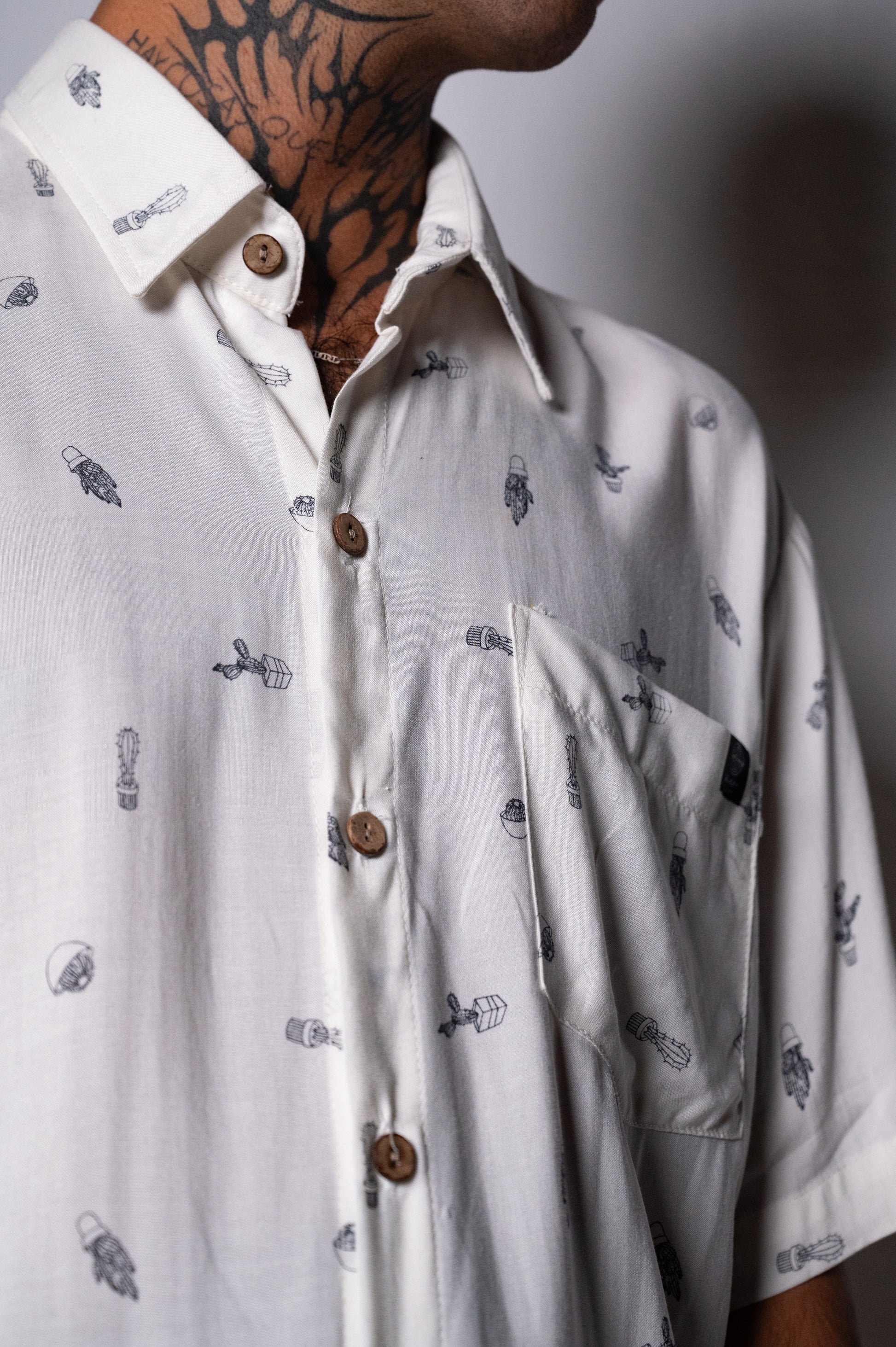Cactus unisex rayon shirt. Signature