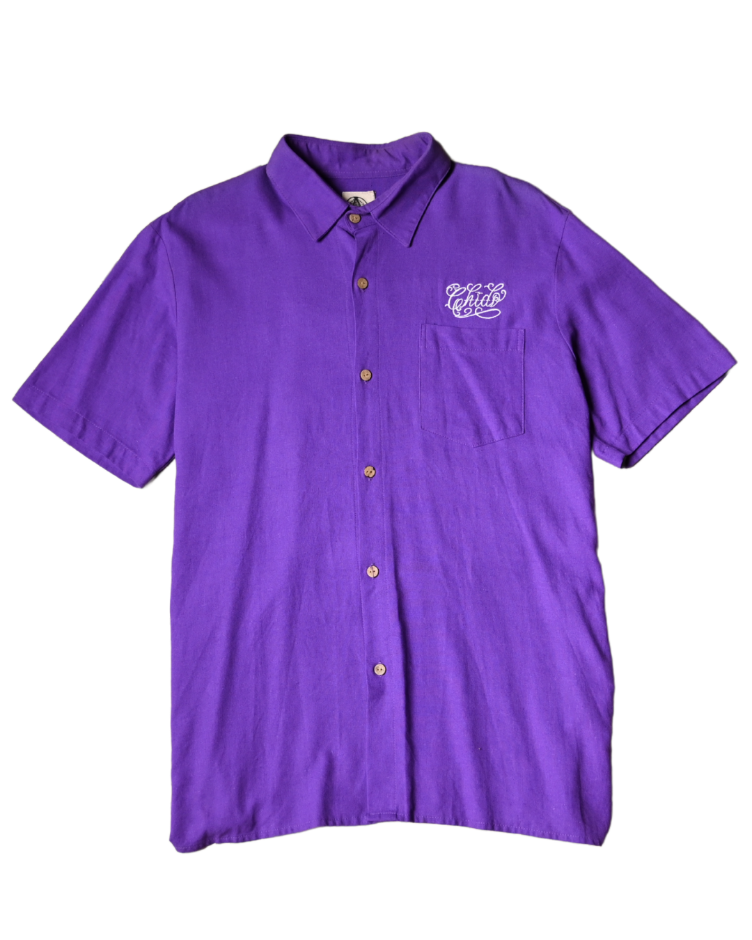 Purple linen shirt. Güeyes and Huellas