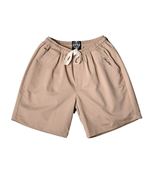 Bermuda oversize beige Signature de gabardina 100% algodón