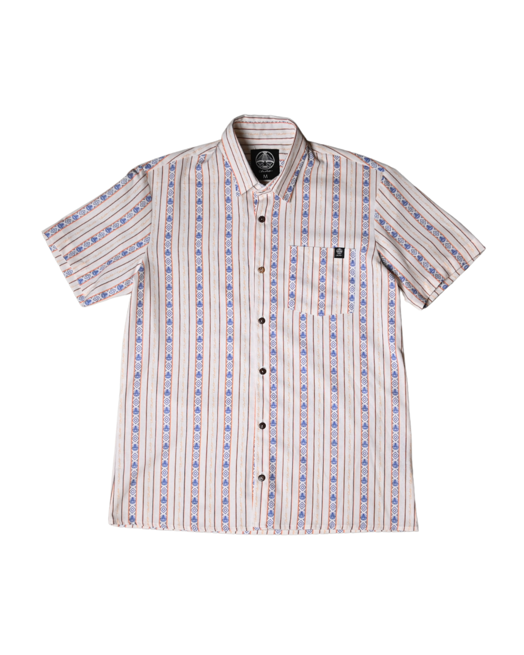 Camisa de lino Brisa Signature CHIDO con diseño geométrico de inspiración mexicana