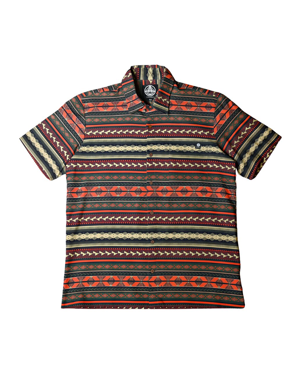 Camisa de lino Mitla CHIDO con diseño geométrico inspirado en las grecas zapotecas de Oaxaca