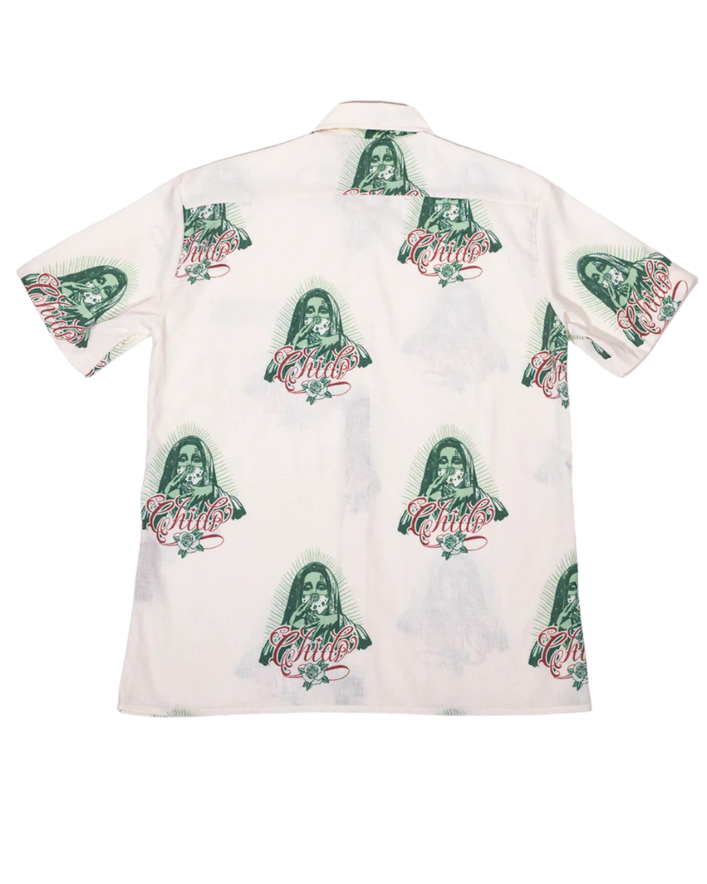 Vista trasera de camisa lino oversize blanca Amá Chola