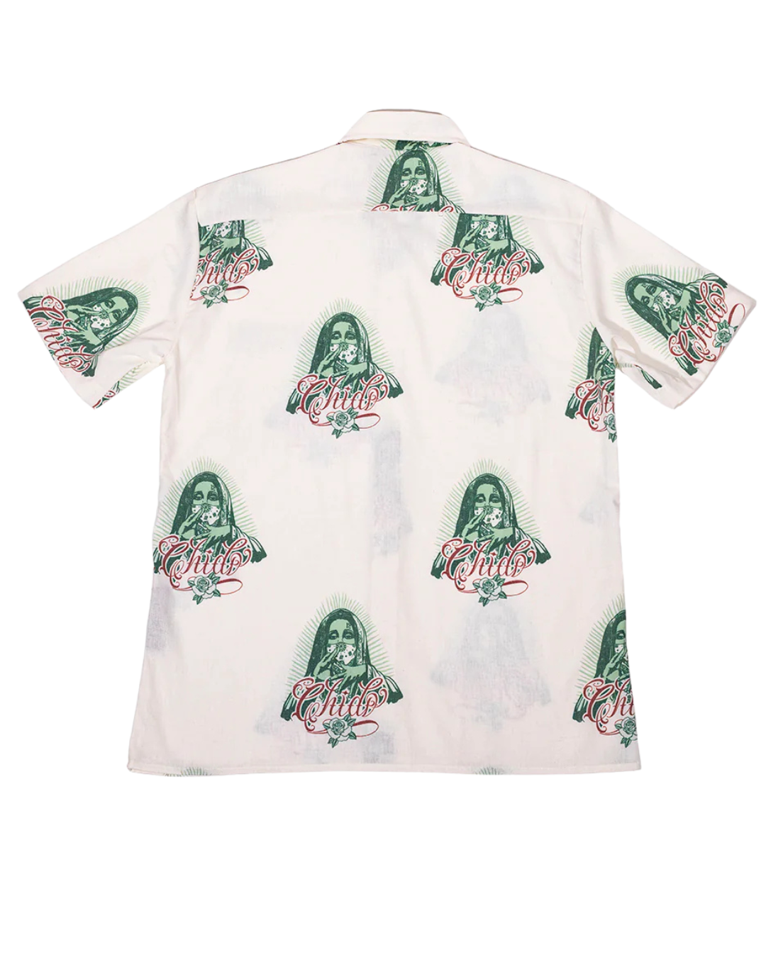 Vista trasera de camisa lino oversize blanca Amá Chola