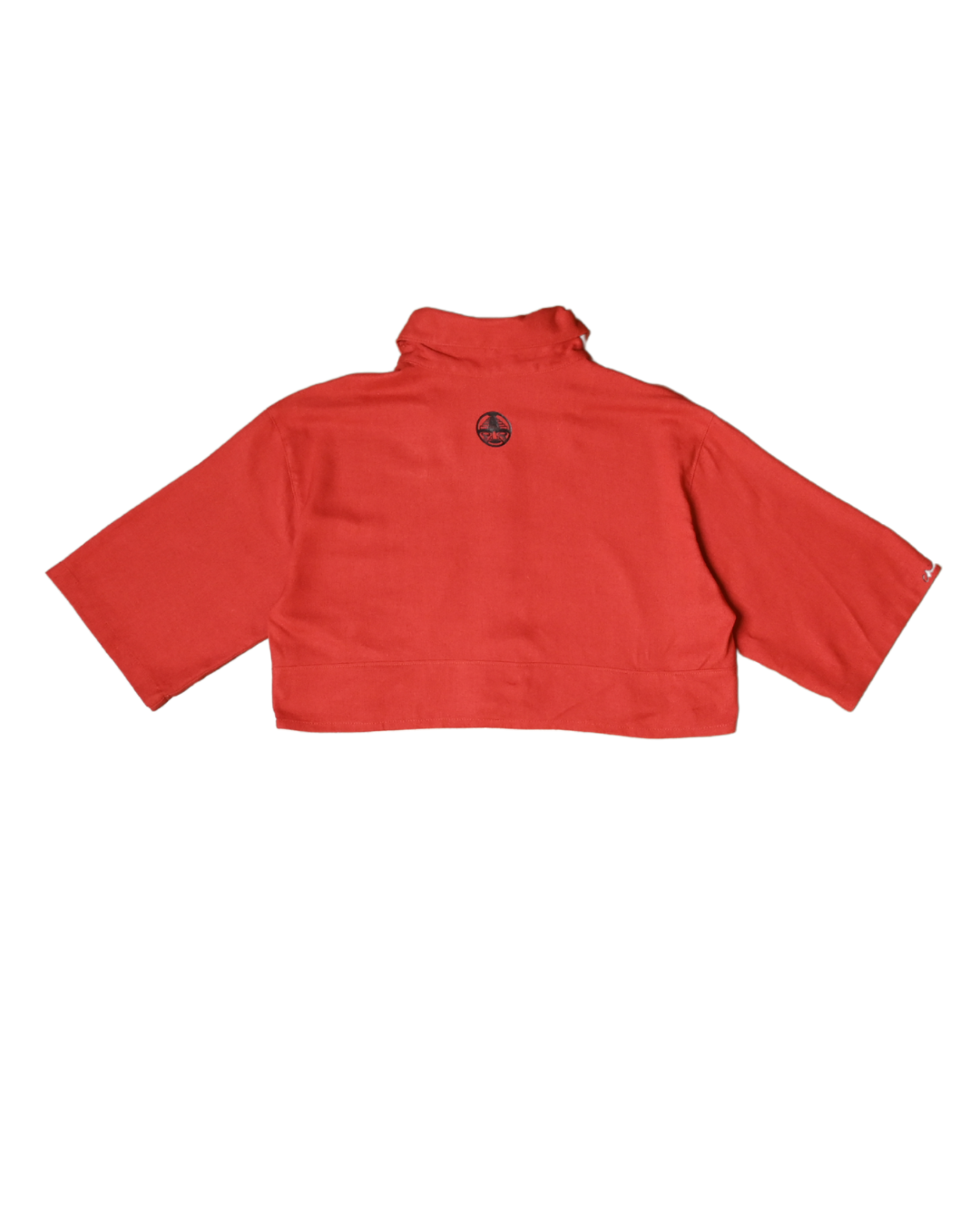 Parte trasera de camisa de lino roja Crop Signature CHIDO