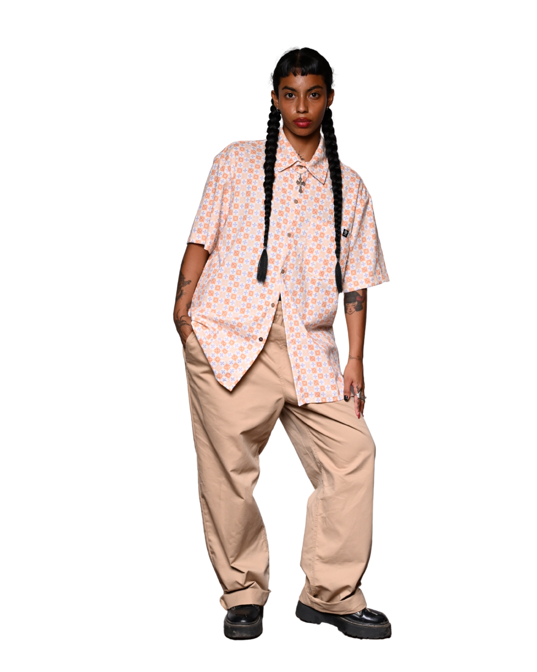 Mosaic linen shirt. Signature