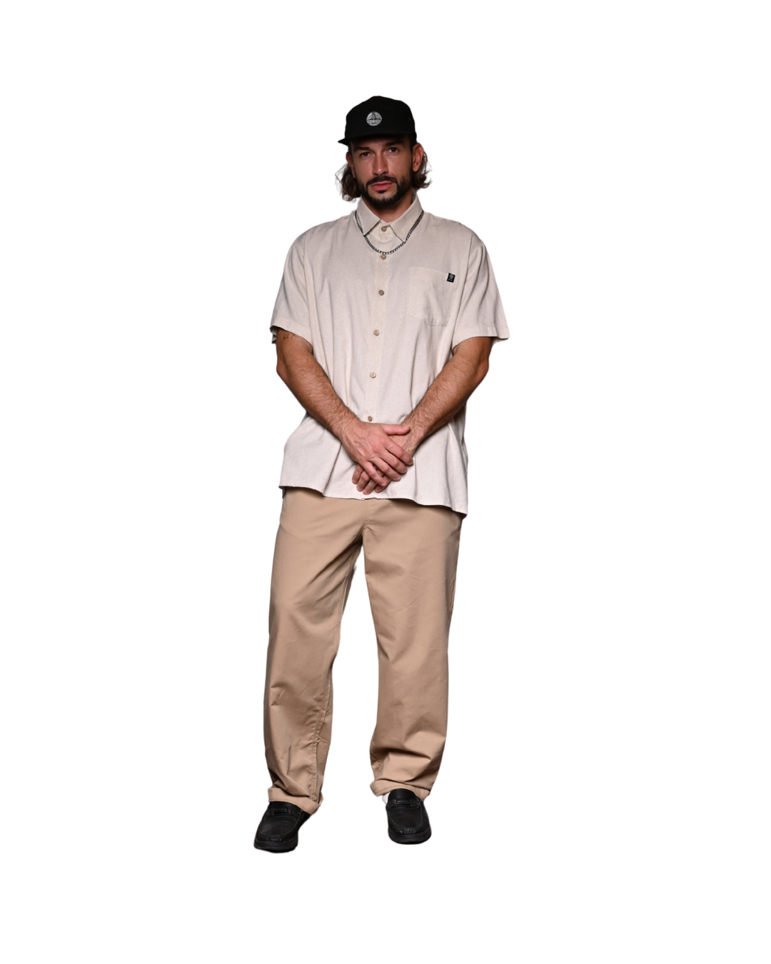 Oatmeal linen shirt. Signature