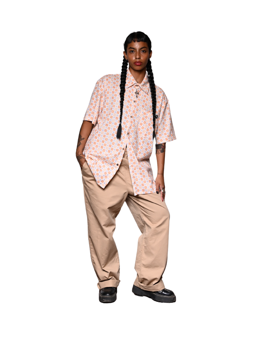 Mosaic linen shirt. Signature