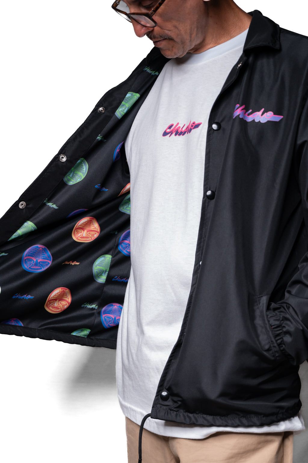 Detalle interior de chamarra streetwear CHIDO