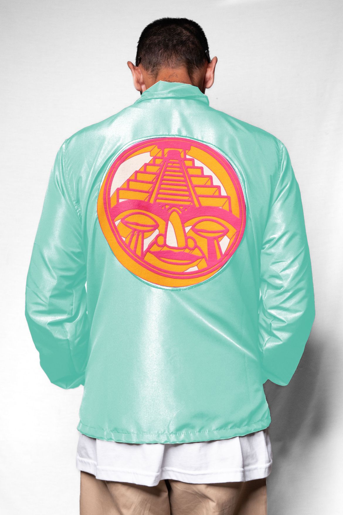 Coach jacket streetwear mexicana Sayuyorckh verde aguamarina CHIDO