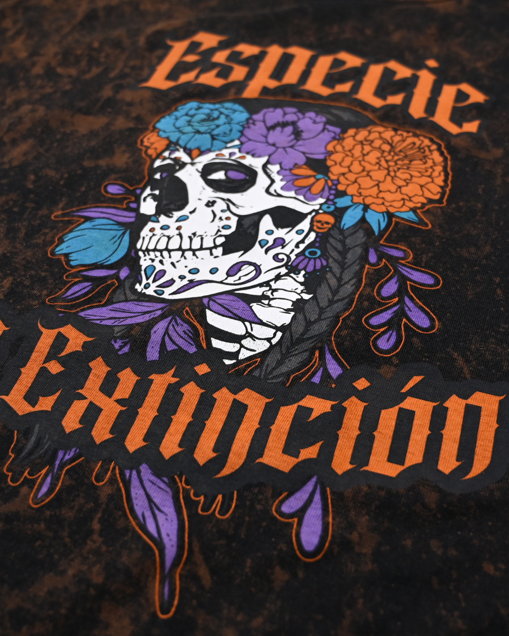 Detalle de ilustración de la colección Especie en Extinción inspirada en el Día de Muertos.