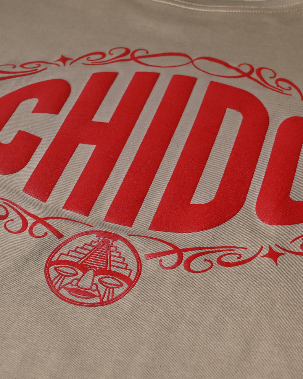 Outfit streetwear con playera boxy beige CHIDO y Bermuda Audacia