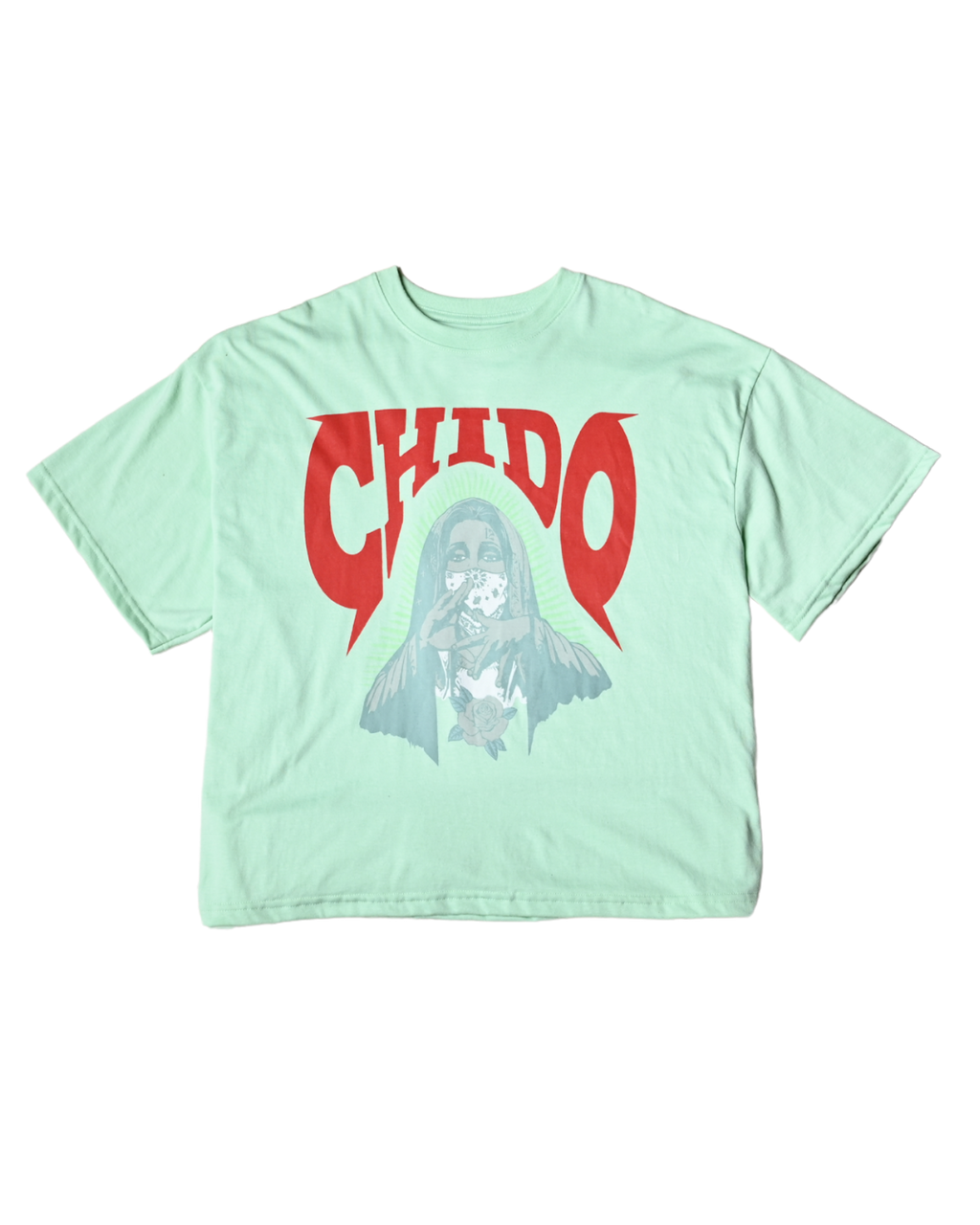 Playera boxy fit verde aguamarina Amá Chola de CHIDO