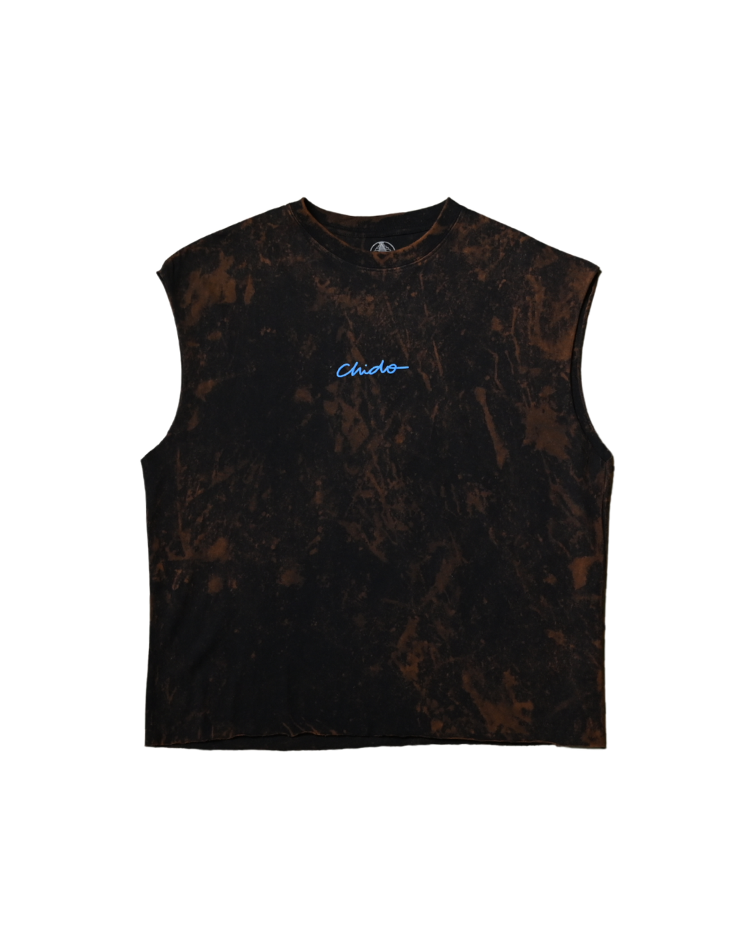 Parte trasera de playera tie dye con ilustración inspirada en el Día de Muertos.