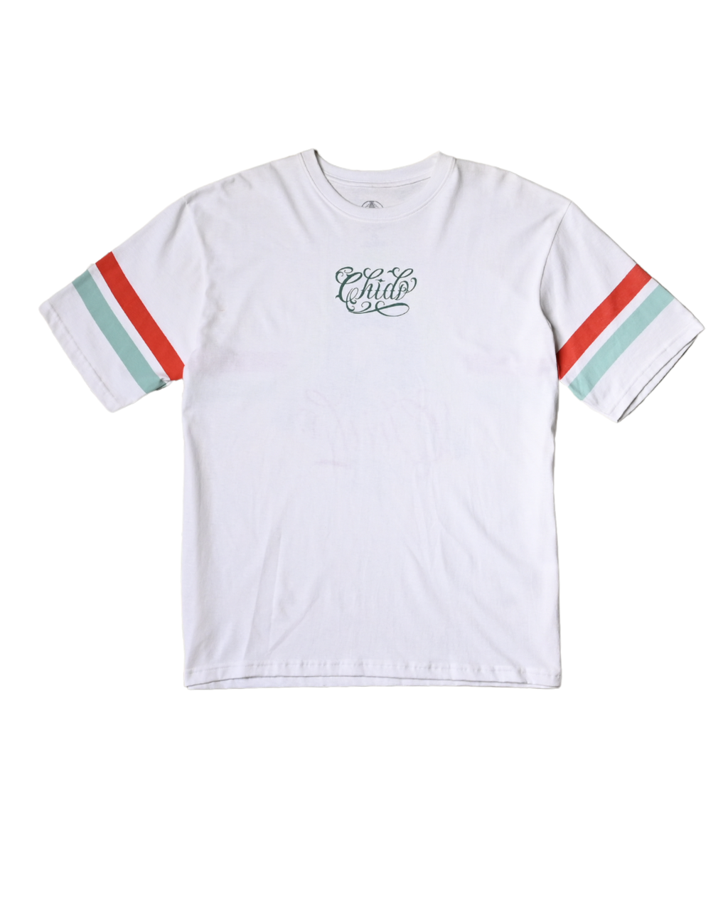 Vista trasera de playera oversize blanca Amá Chola
