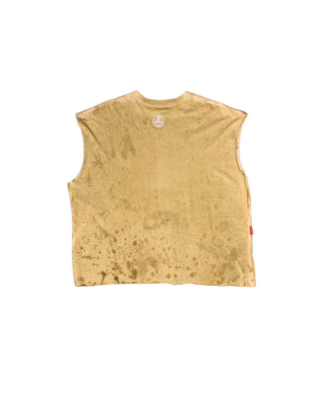 Playera sin mangas tie dye arena unisex CHIDO vista trasera