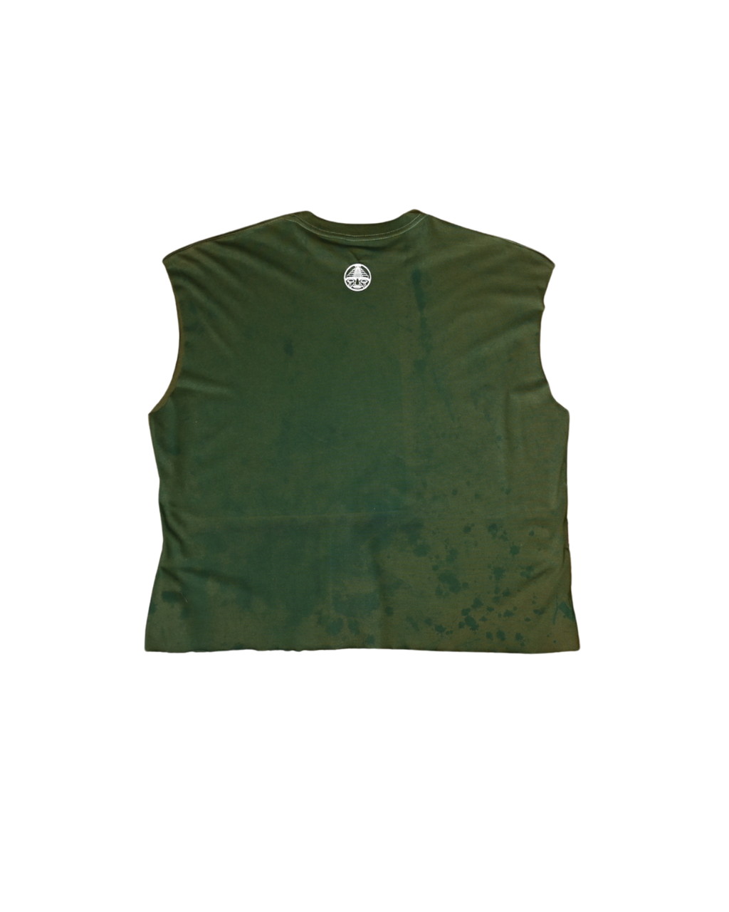 Playera sin mangas tie dye verde unisex CHIDO vista trasera
