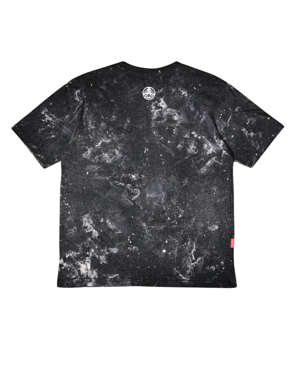Vista trasera de playera tie dye oversize negra CHIDO Signature