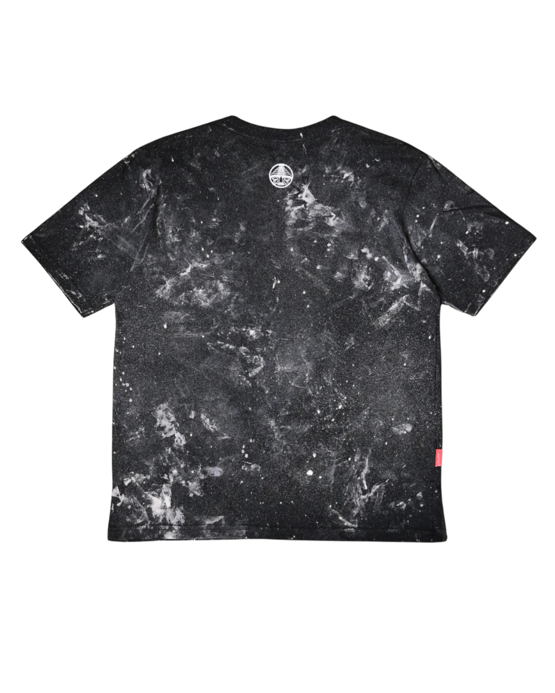 Vista trasera de playera tie dye oversize negra CHIDO Signature