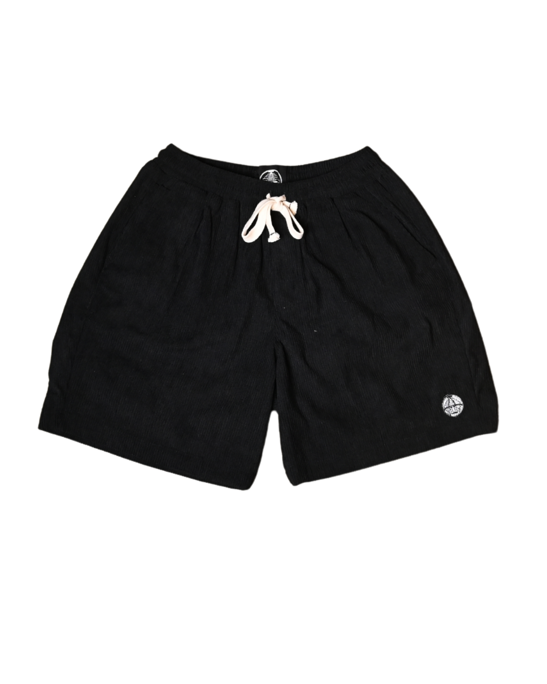 Short de pana negro oversized unisex. Diseño cómodo, textura suave y estilo streetwear. Hecho en México por CHIDO.